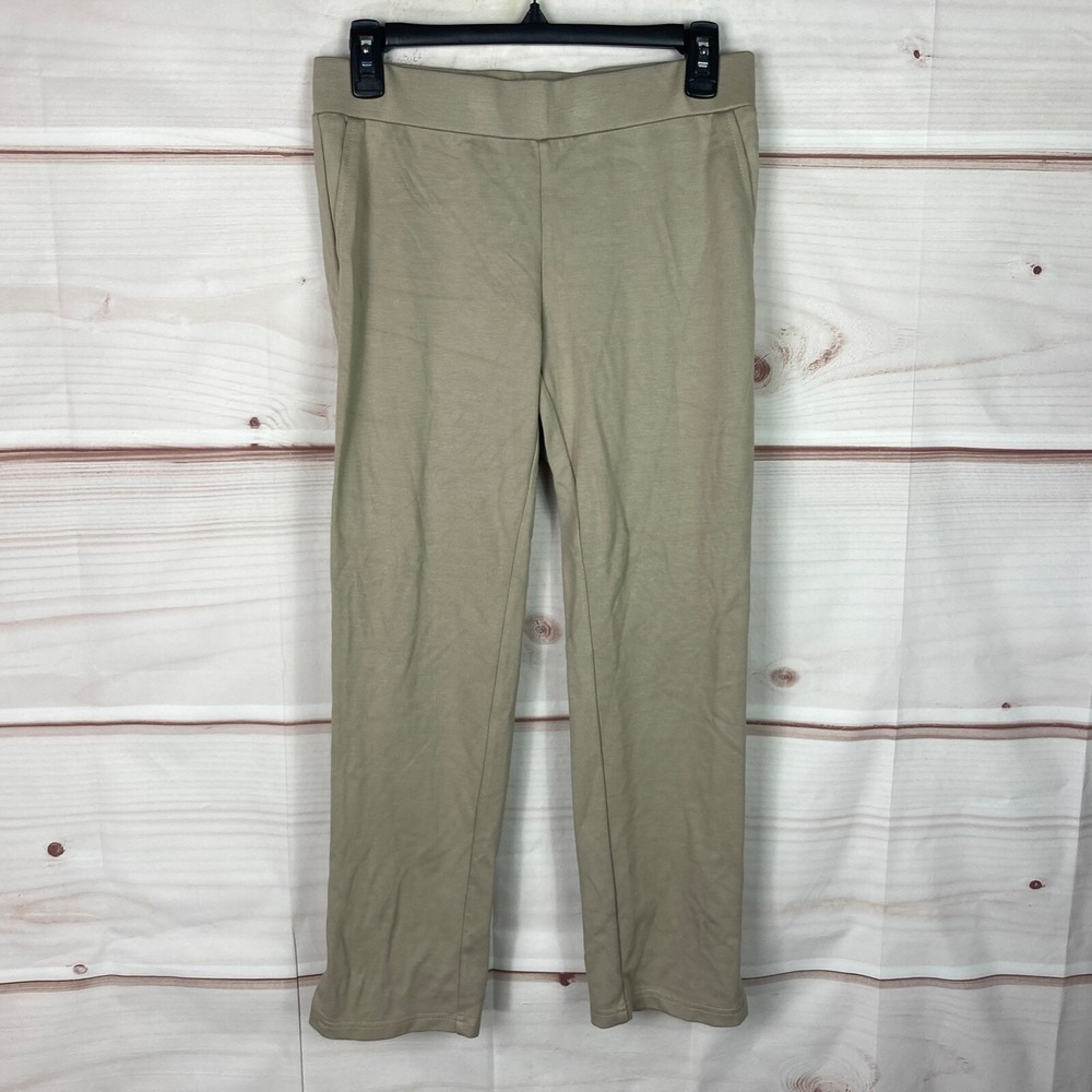Symphony Pants By‎ AF Pants Womens Small Beige Ponte Knit Pull On Capri Solid